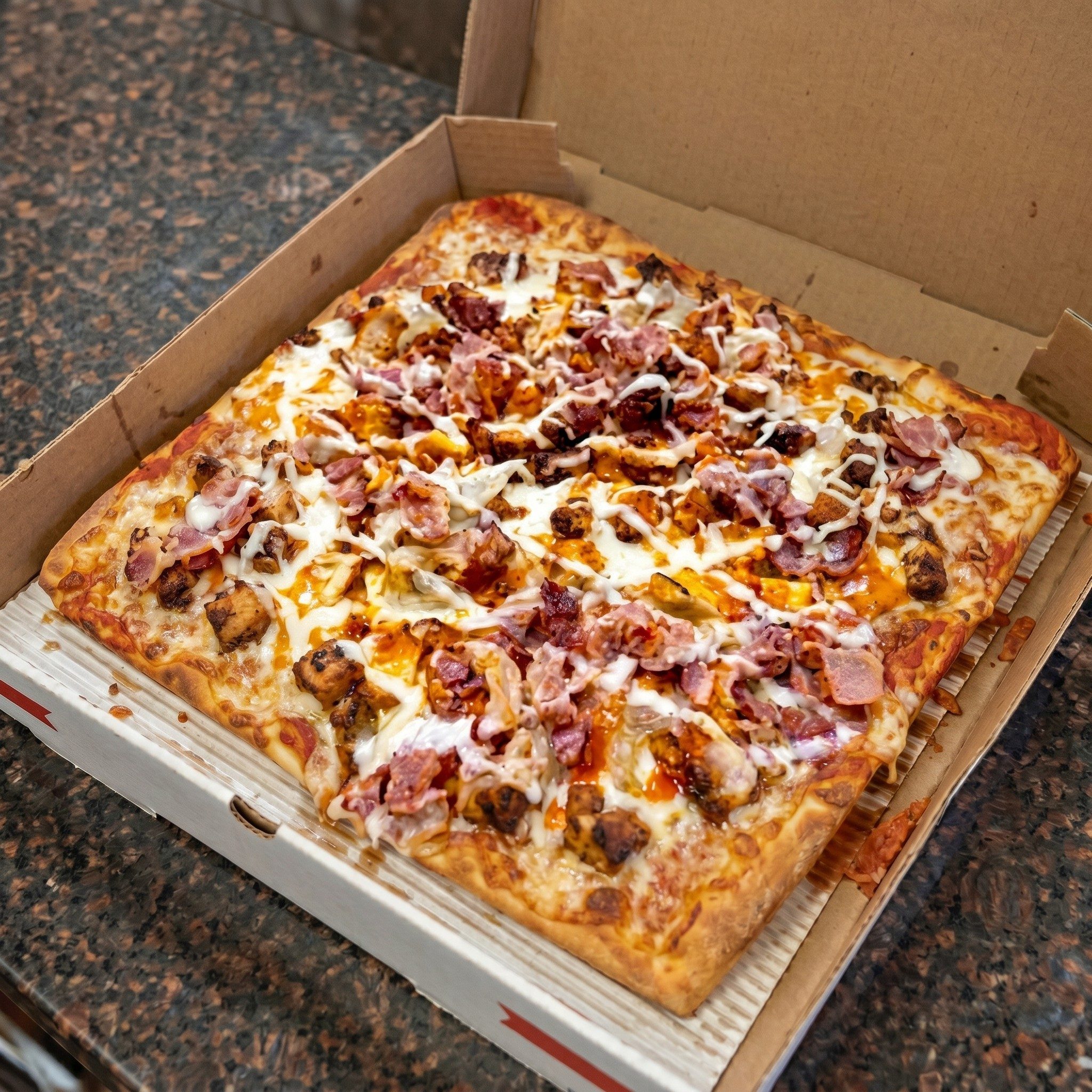 Chicken Ranch Pizza.