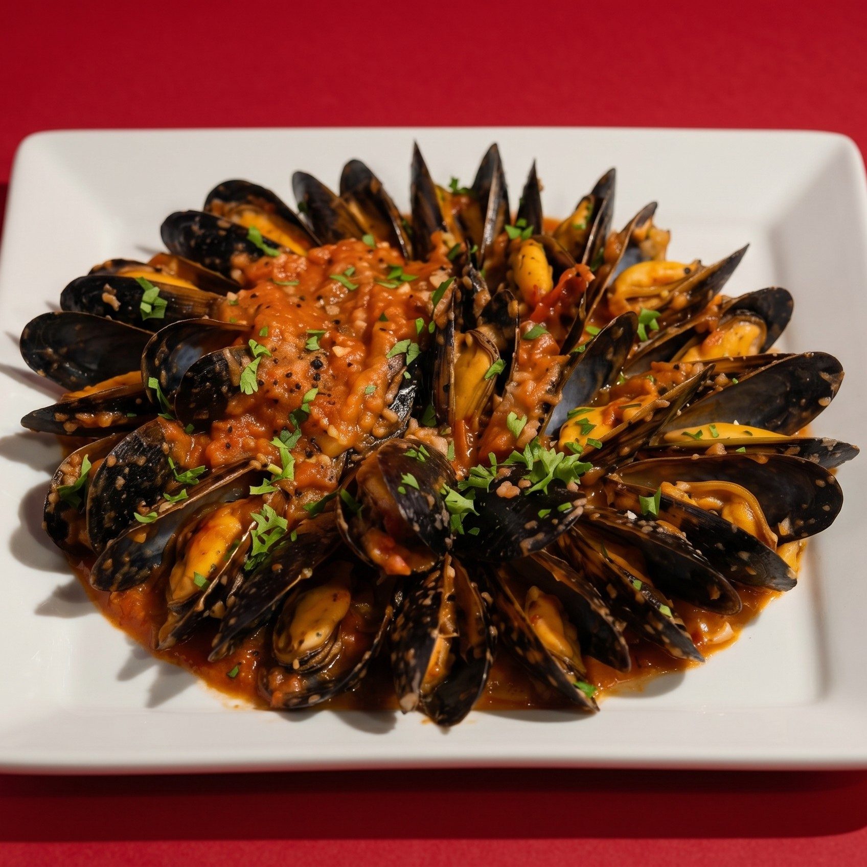 Mussels Marinara.