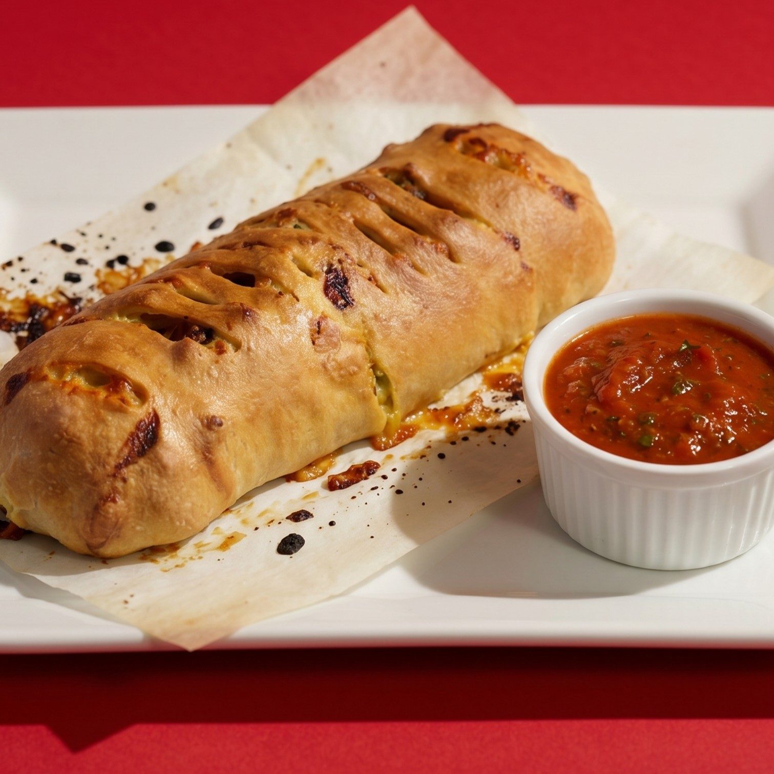 Spinach Saute & Mozzarella Stromboli.